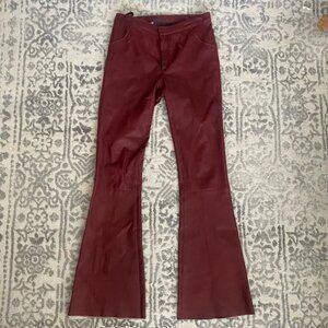 DROMe Burgundy Leather Pants